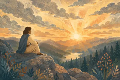 Hopeful Sunrise Over Mountain Valley