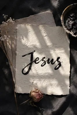 Elegant Jesus Name Calligraphy Paper Background