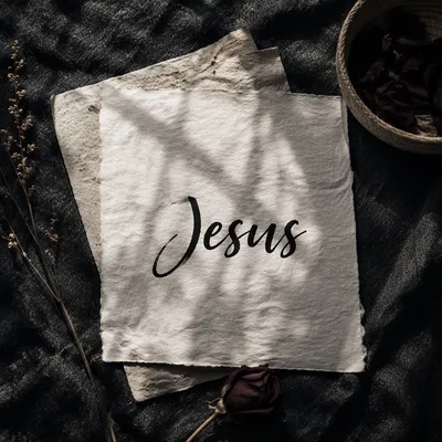 Elegant Jesus Name Calligraphy Paper Background