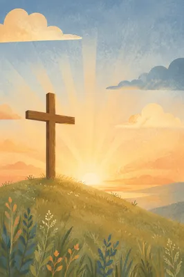 Sunrise Cross Light Background for John 3 16