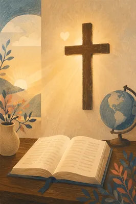 John 3:16 Cross Light World Background