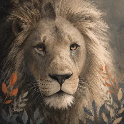 Courageous Lion Portrait for Joshua 1:9
