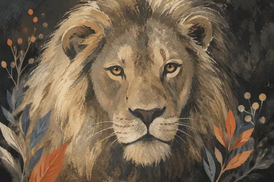 Majestic Lion Portrait of Strength and Courage