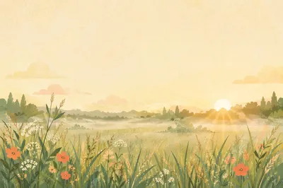 New Mercies Morning Sunrise Meadow Background