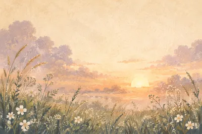 New Mercies Sunrise Meadow Background