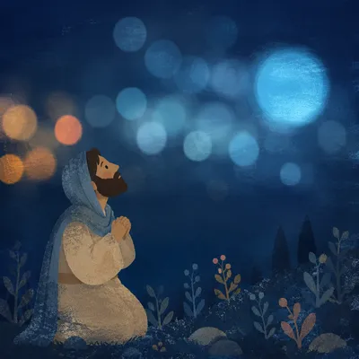 Soft Light Blue Bokeh Night Background