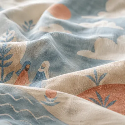 Soft Light Blue Draped Fabric Background