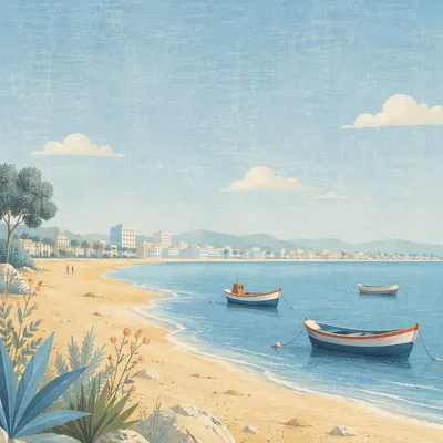 Calm Light Blue Coastal Bay Background