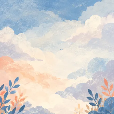 Soft Blue Sky with Layered Clouds