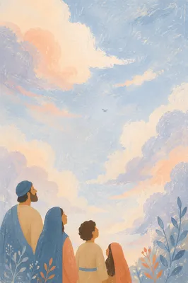 Soft Pastel Sky with Distant Bird