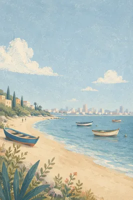 Calm Light Blue Coastal Bay Background