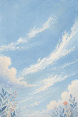 Soft Light Blue Sky with Cirrus Clouds