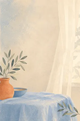 Soft Blue Linen Morning Light Background