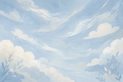 Soft Blue Sky with Wispy Clouds
