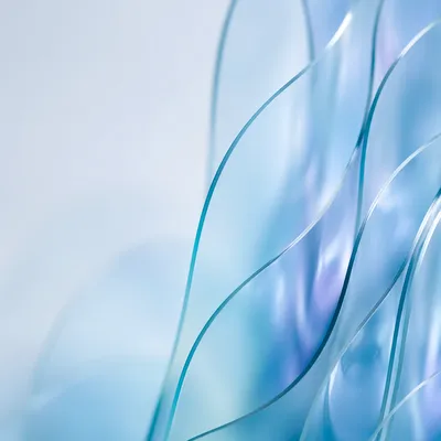 Soft Blue Frosted Glass Waves