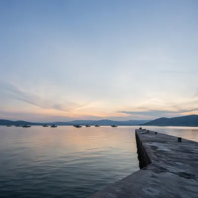 Calming Blue Hour Harbor Background