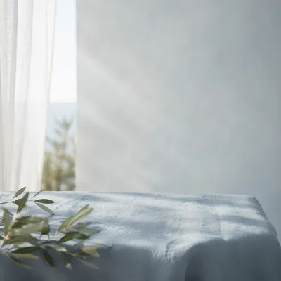 Soft Blue Linen by Window Light