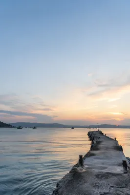 Calming Blue Hour Harbor Background