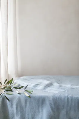 Soft Blue Linen Morning Light Background