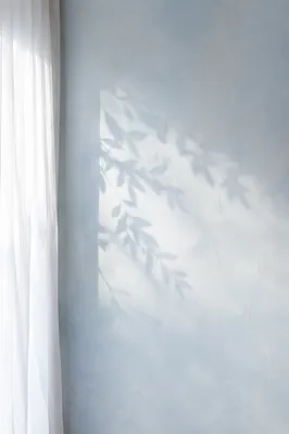 Soft Light Blue Limewash Wall Background