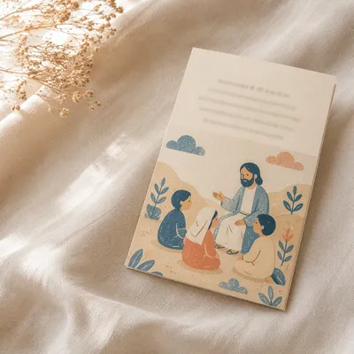 Minimal Verse Card on Cream Linen