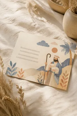 Cream Linen Verse Card Background