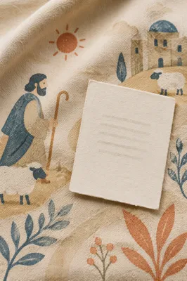 Cream Linen Verse Card Background