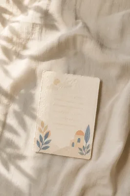 Cream Verse Card on Linen Background