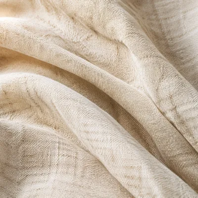 Neutral Cream Linen Fabric Texture Background