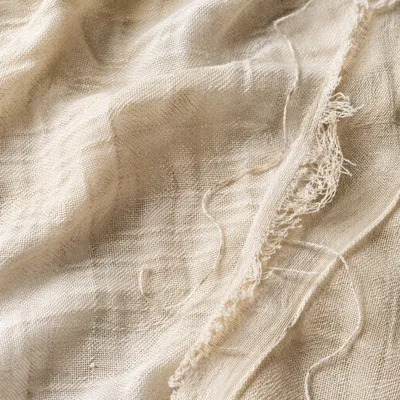 Neutral Cream Linen Fabric Texture Background
