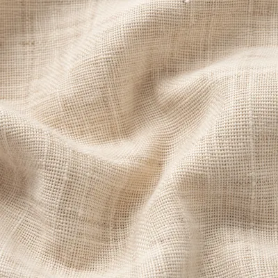 Neutral Cream Linen Fabric Texture Background