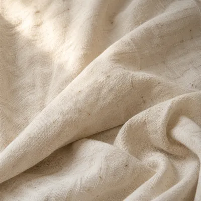 Neutral Cream Linen Fabric Texture Background