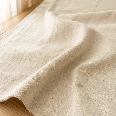 Neutral Cream Linen Fabric Background