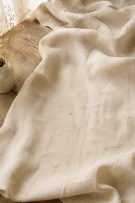 Neutral Cream Linen on Wooden Table