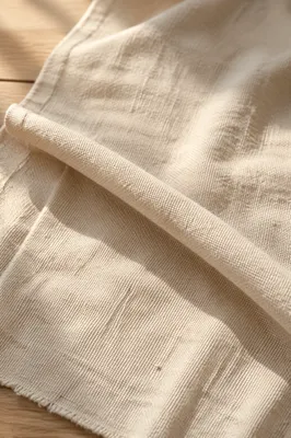 Neutral Cream Linen Fabric Texture Background