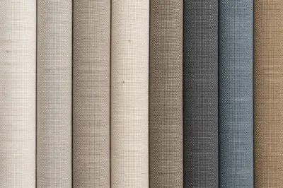 Neutral Cream Linen Fabric Texture Background