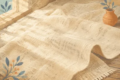 Neutral Cream Linen Fabric Background