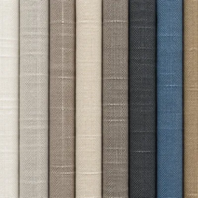 Neutral Cream Linen Fabric Texture Background