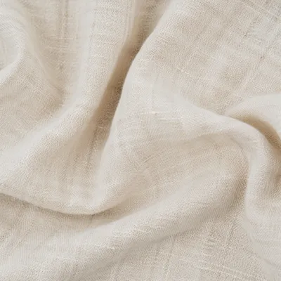 Neutral Cream Linen Fabric Texture Background