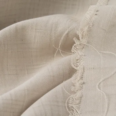 Neutral Cream Linen Fabric Texture