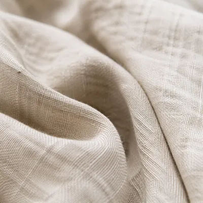 Neutral Cream Linen Fabric Texture Background