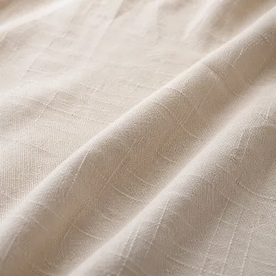 Neutral Cream Linen Fabric Background Texture