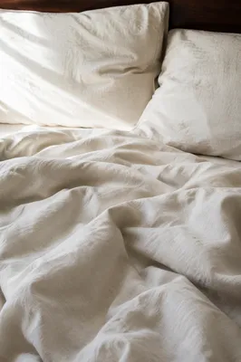 Neutral Cream Linen Bedding Texture Background