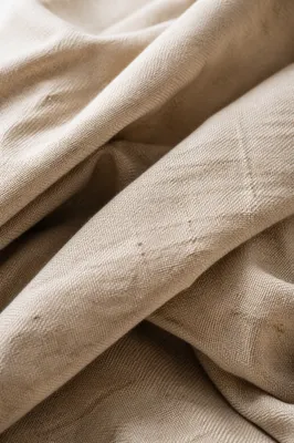 Neutral Cream Linen Fabric Texture Background