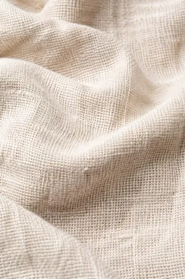 Neutral Cream Linen Fabric Texture Background