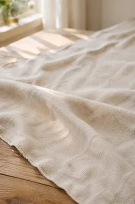 Neutral Cream Linen Fabric Texture