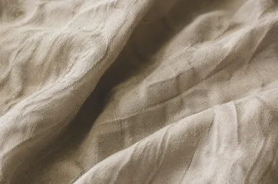 Neutral Cream Linen Fabric Close-Up