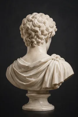 Classical White Marble Bust Background