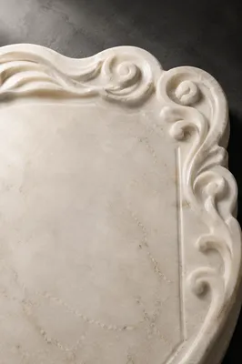 Clean White Marble Texture with Classical Relief