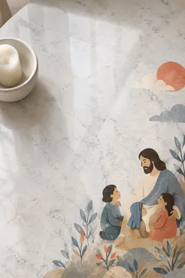 Clean White Marble Christian Background